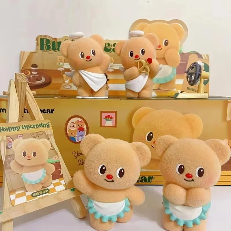 2024 Genuine Butterbear Business Day Series Blind Box Mini Flocking Figure Cokawaii Children'S Collection Toys Christmas Gifts