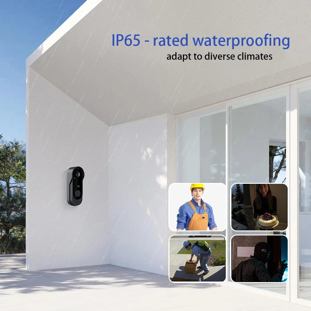 2.4GWIFI Camera Doorbell 720P Video Intercom Outdoor Waterproof Wireless DoorBell Security Protection IR Night Vision Smart Home