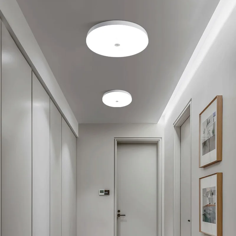 Modern and simple ceiling human body sound sensor light suitable for toilets, rooms, corridors, balconies, doorways, etc.