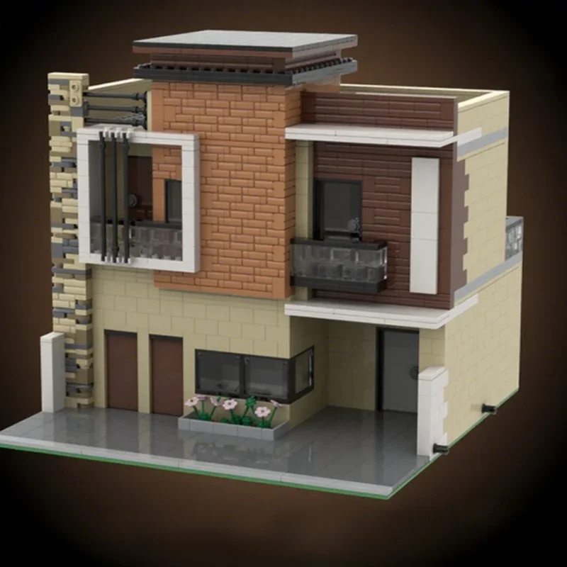 2219 pièces MOC Maison Moderne Bâtiments Modulaires Blocs de Construction Cadeau de Noël Jouets de Modélisation et de Collaboration DIY Convivial pour la Famille