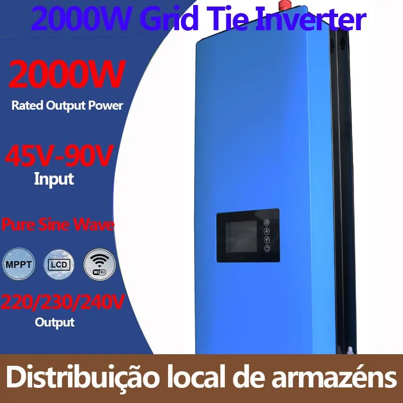 2000W MPPT Solar Power on Grid Tie Inverter with Limiter 45-90VDC AC 220V 230V 240V