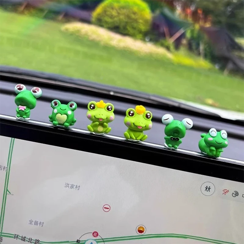 

6 шт./компл., креативная смоляная лягушка, приборная панель автомобиля, игрушки, куклы, фигурки, центральная консоль автомобиля, навигатор, экран, украшение в виде животного, модель, подарок