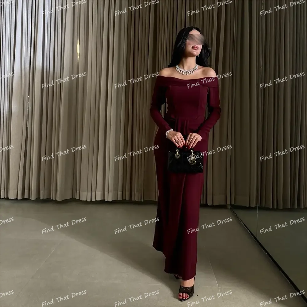 Suknia wieczorowa na zamówienie, bez ramiączek, plisowana, prosta, formalna, bez pleców, do kostek, w stylu dubajskim/arabskim, z długim rękawem.