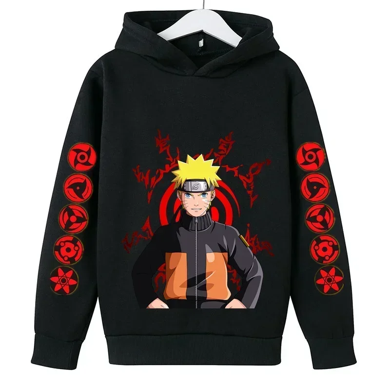 Naruto Kids Hoodie Hoodie Fashion Casual Loose Coat Sasuke Naruto Uchihiro Boys Girls Student Fall Winter Trend