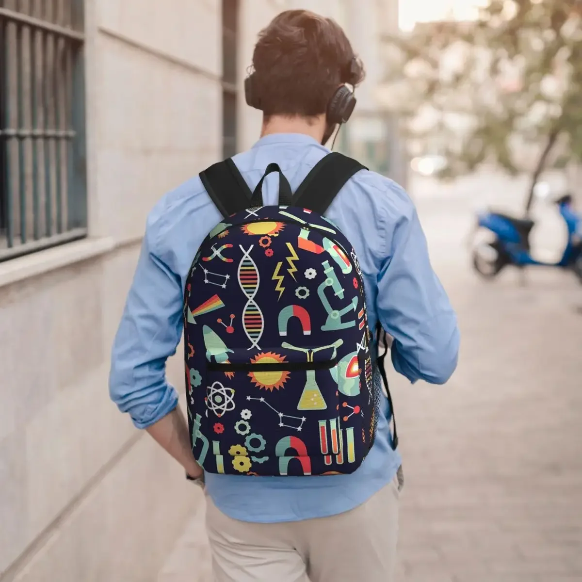 Science Lab Elements Theme Student Backpack School Bag Hiking Travel Daypack for Men Women Bookbag Shoulder Bags