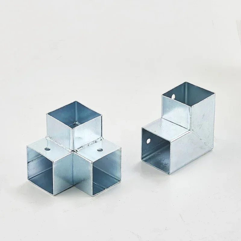 Square Tube 90 Degree Right Angle Two Way Three Way Iron Tube Guardrail Connector 40mm 50mm 4 Pieces