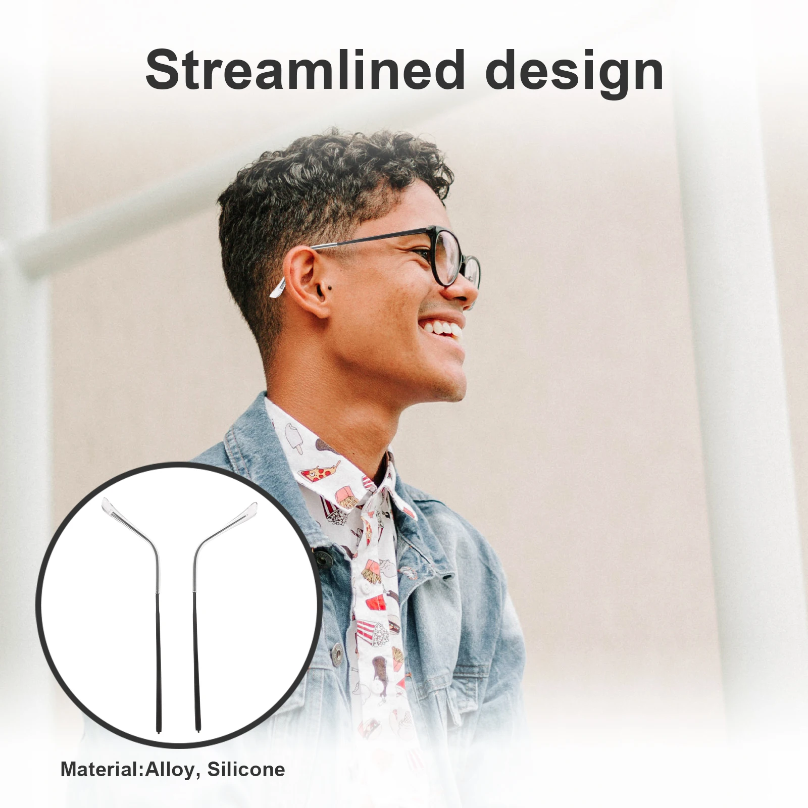 

2pcs Metal Glasses Arm Legs Replacement Eyeglasses Sunglasses Parts Repair Kit Universal Fit Black Transparent Accessories