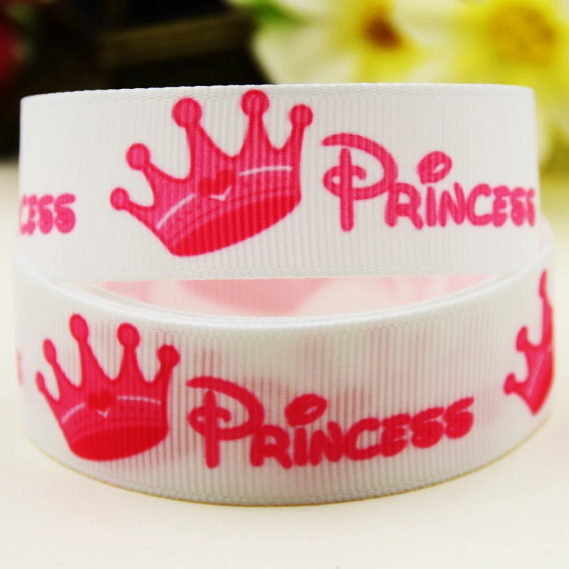 22mm 25mm 38mm 75mm Crown cartoon printed Grosgrain Ribbon party decoration 10 Yards satin ribbons