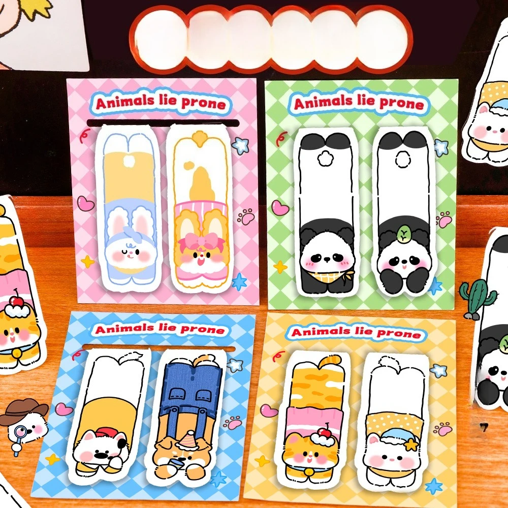 2Pcs Kawaii Magnetic Bookmark Cute Cartoon Puppy Cat Soft Magnet Book Mark Panda Rabbit Stationery Gift School Reading Supplies
