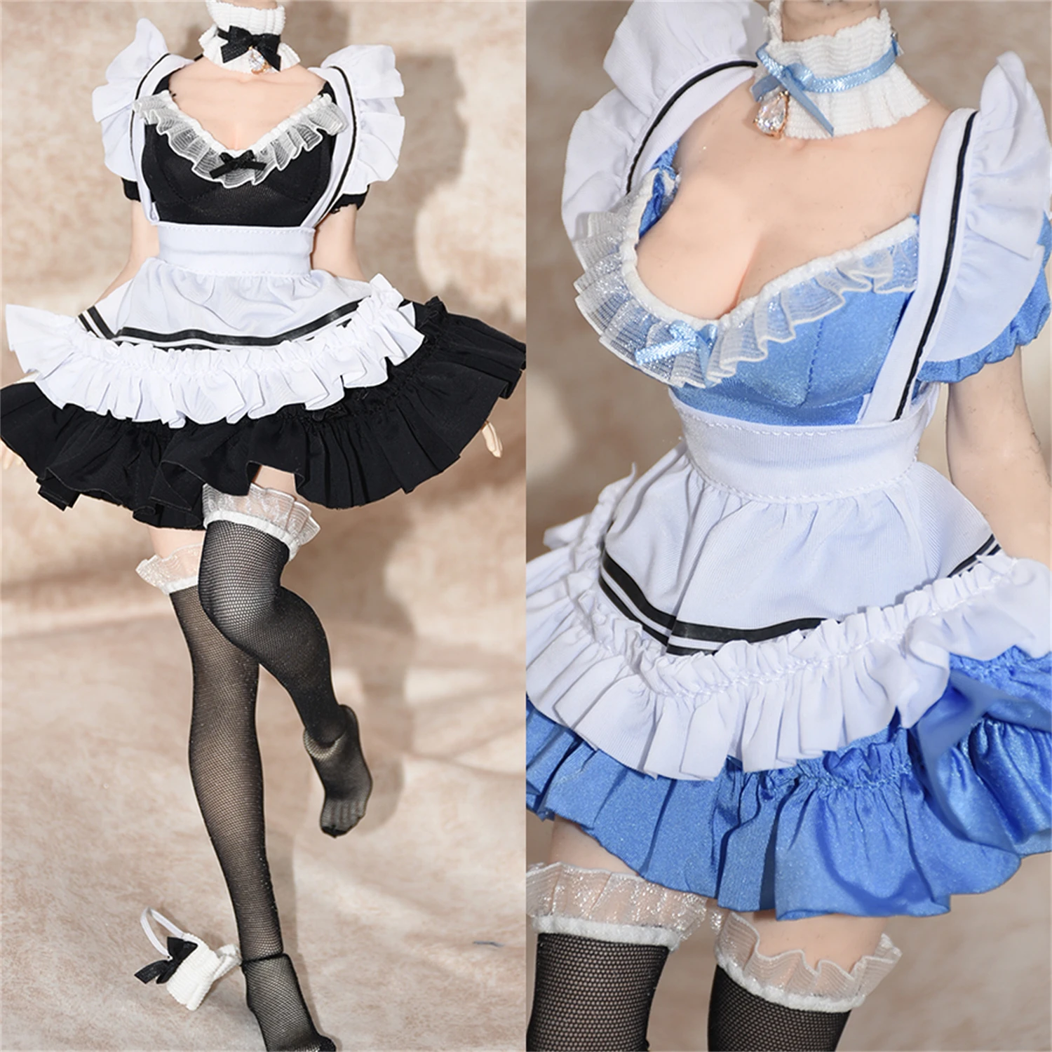 

1/6 Scale Female Girl Maid Clothing Suit Fit 12'' TBLeague JIAOU Large Chest Action Figure