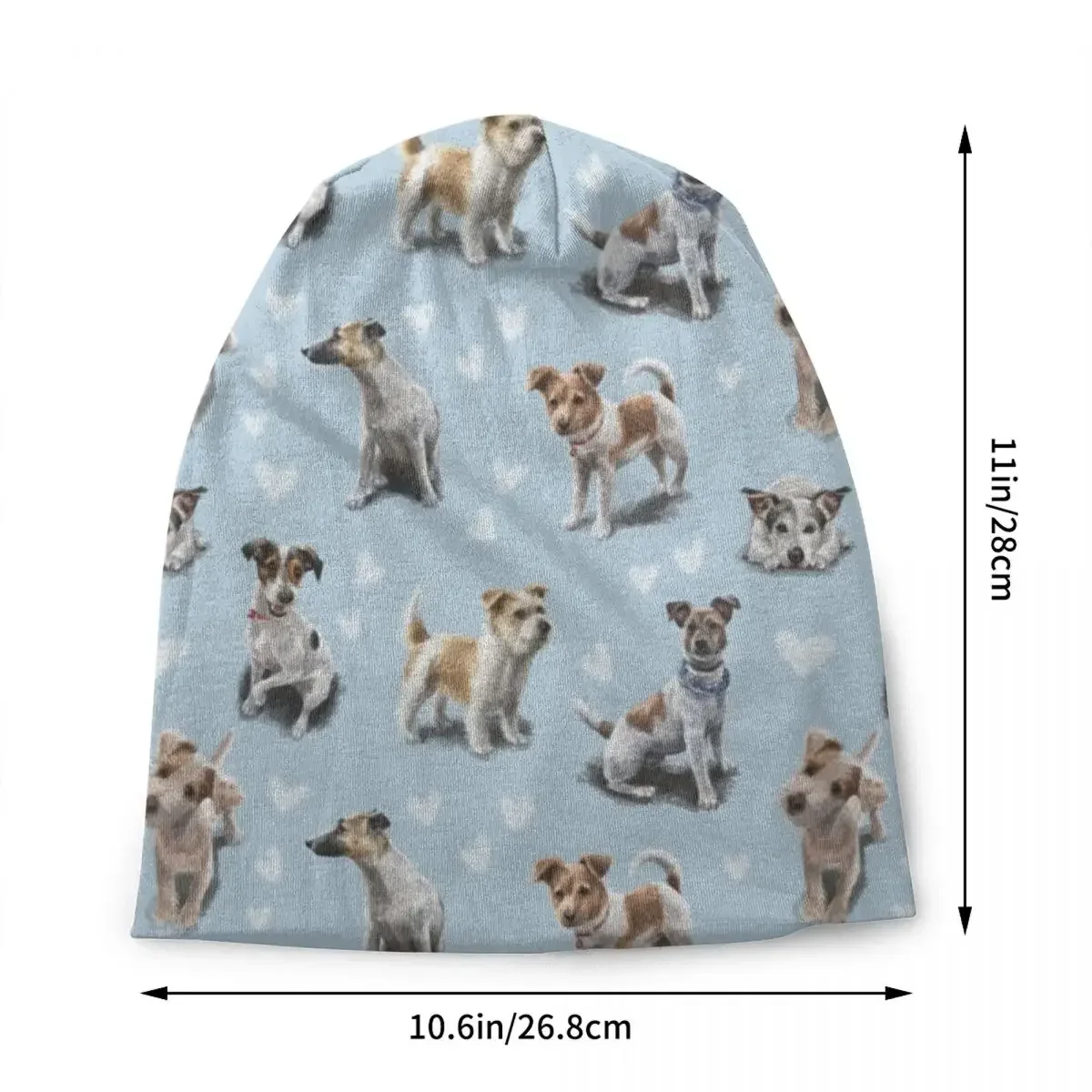 Jack Russell Terrier Puppy Love Bonnet Hats Street Knitted Hat For Women Men Winter Warm Pet Dog Skullies Beanies Caps