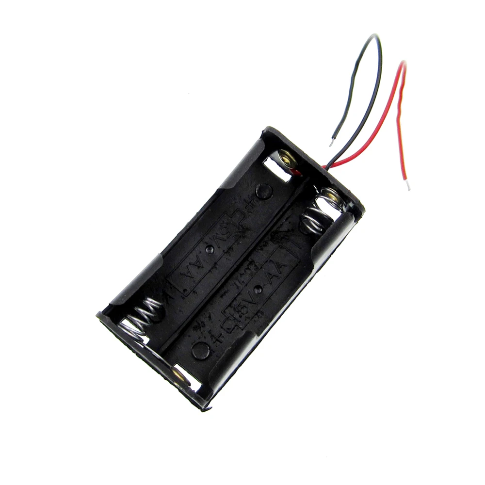 10PCS พลาสติกแบตเตอรี่กล่องเก็บกล่องผู้ถือสายไฟสําหรับ 2 X AA 3.0V 2AA
