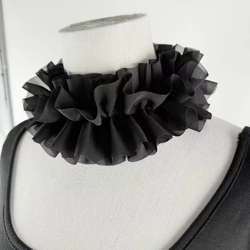 Detachable Multi Layered Ruffled False collar decorative Collar Cuffs Set Elegant DIY Ruffle Neckwear Girls Cosplay Props