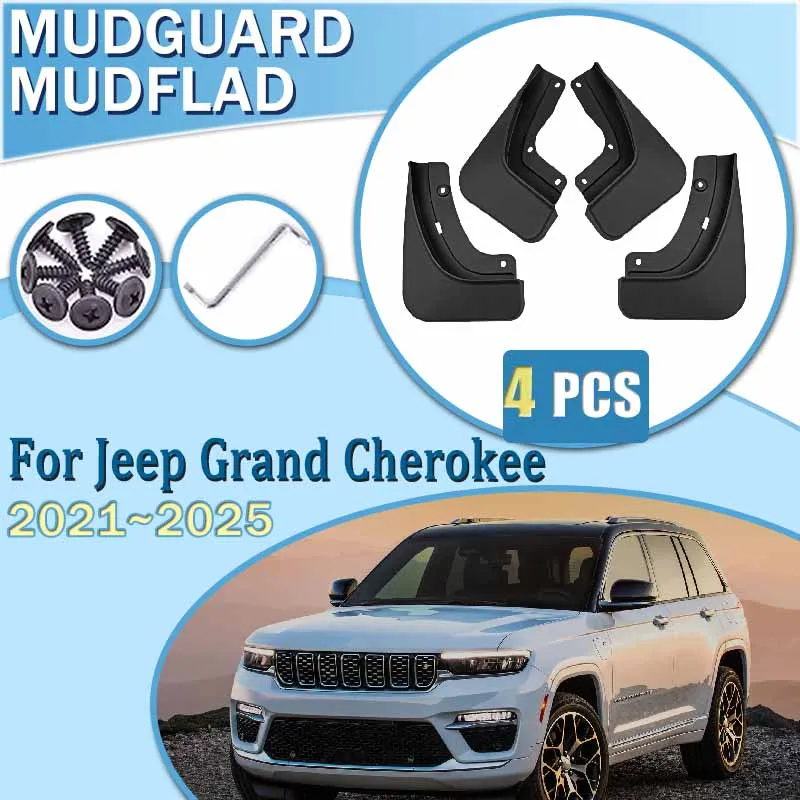 

Car Mudguard For Jeep Grand Cherokee WL 2021~2025 MudFlaps Wheels Fender Guards Dustproof Splash Front Rear Wheel Accessories