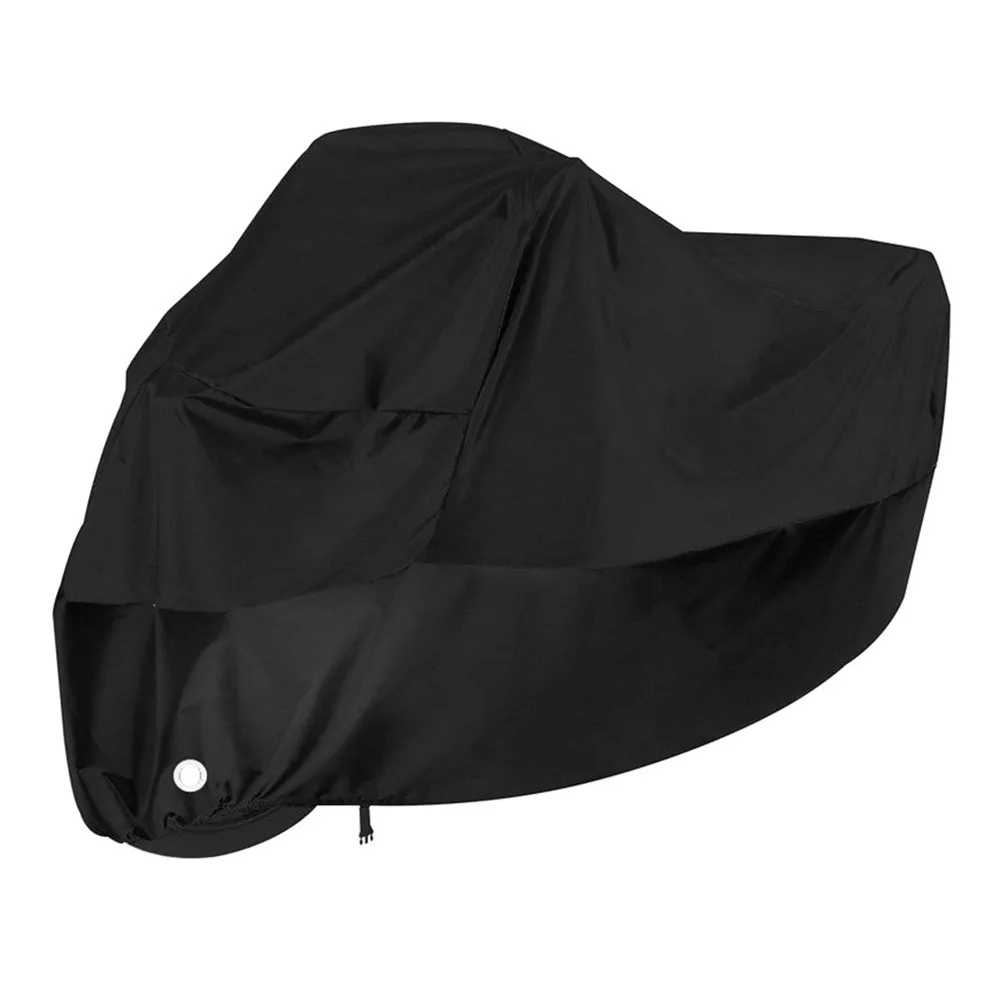 Motorcycle Cover Black Xl Waterproof Tarpaulin Sunscreen Dustproof Lockhole Protective Cover Portable All-Season Heat Cold