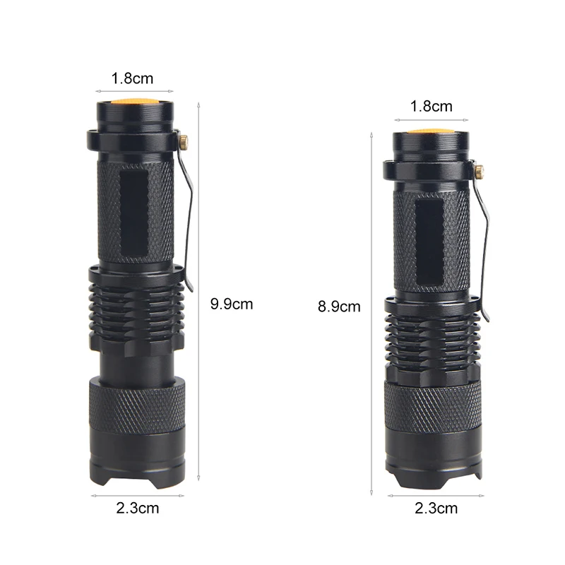 Mini-LED-Taschenlampe, grün/rot, mit Zoomfunktion, taktische Taschenlampe, tragbare Jagdlampe, einstellbare Taschenlampe für Wanderungen. – Detail 5