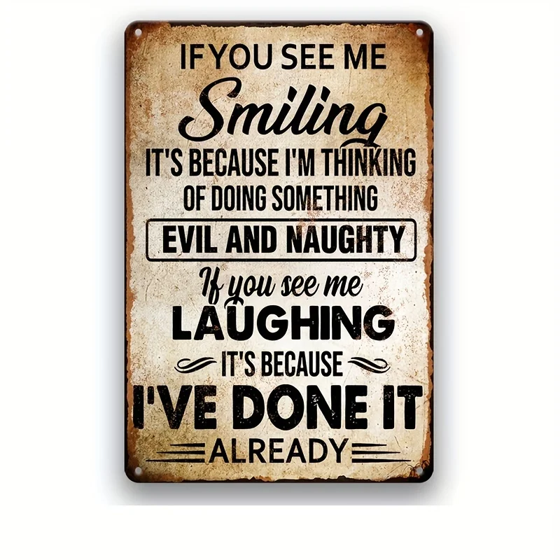 

Vintage Metal Sign- Whimsical& Playful Wall Art for Home, Bar, Cafe, Garage, Man Cave, and Outdoor Spaces- Durable Iron Construc