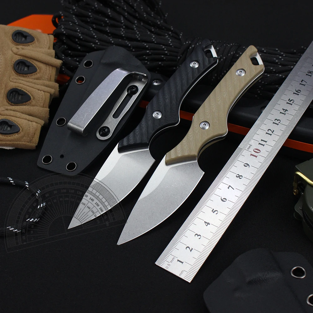 

GT0194 Small Straight Knife Neck 14c28n Steel Fixed Blade Knife Multifunctional Camping Hunting Utility Knives for Men EDC Tool