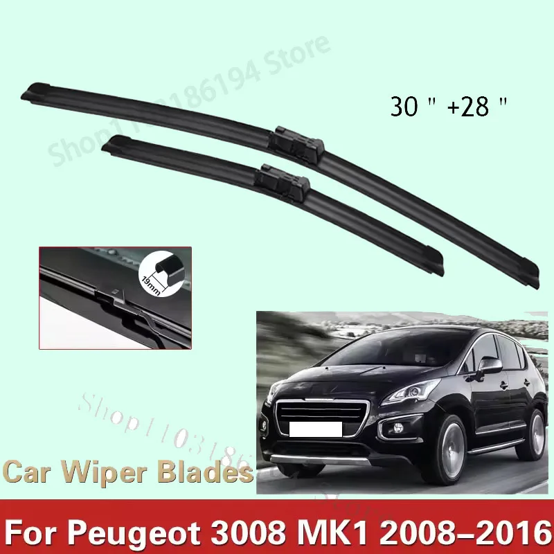 Wiper LHD Front Wiper Blades Set For Peugeot 3008 MK1 2008 - 2016 Windshield Windscreen Window Brushes 30