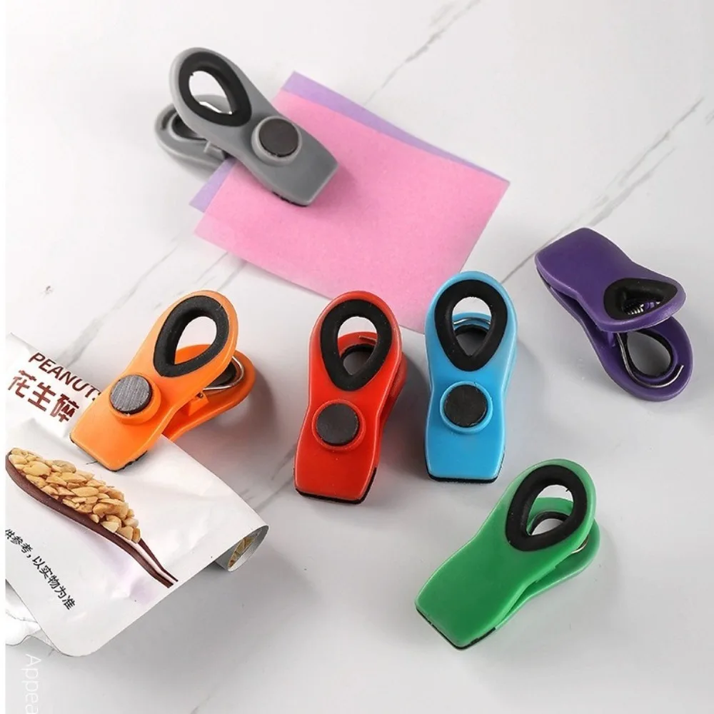 6PCS Magnetic Chip Snack Bag Clips Multicolor Plastics Food Sealing Clips with Air Tight Seal Moisture-proof