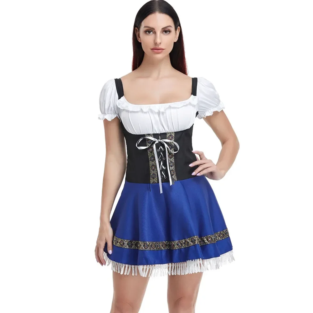 Carnival Ladies Oktoberfest Costume Bavarian German Heidi  Beer Maid Wench Outfit Cosplay Fancy Party Dress