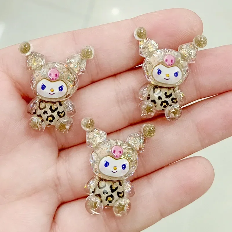 Cartoon Sanrios Anime Kuromi Hello Kittys DIY Material Decoration Ins Kawaii Mobile Hair Clip Resin Patch Accessories Gifts