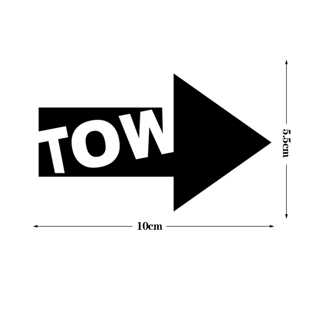 TOW Arrow Reflective Car Stickers Racing Decorative Modified Decals Decor Car Body  Window Rear Windshield Fuel Tank Cap Bumper