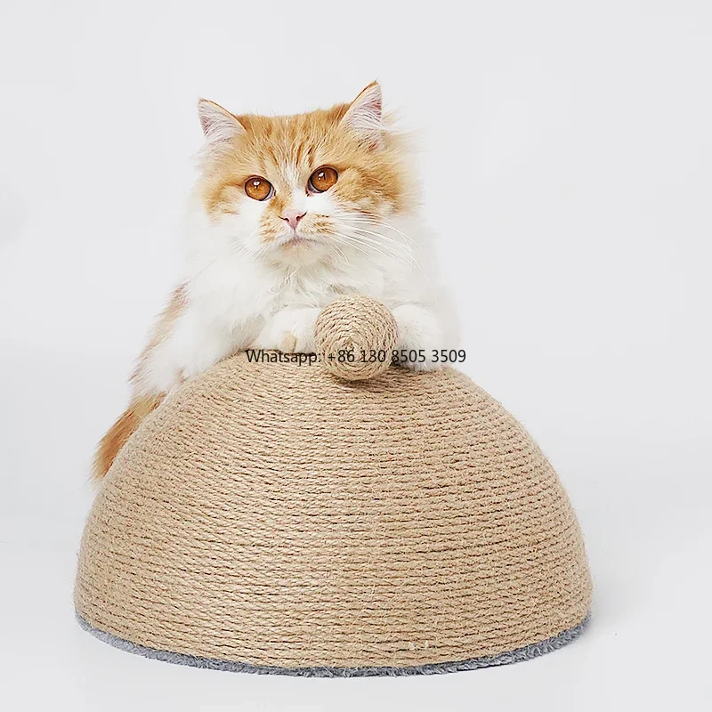 

Manufacturer Wholesale Short Plush Bottom Sisal Half Cat Scratcher Ball