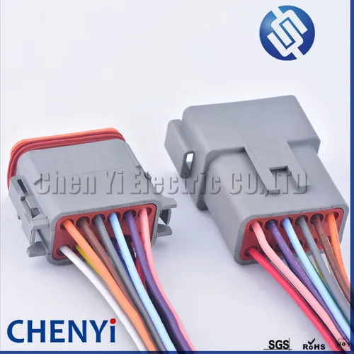 Imagen 2 del producto Deutsch DT serie 12 pines macho hembra Auto conector impermeable DT06-12S DT04-12P arnés de cables eléctricos automotrices enchufe en espiral