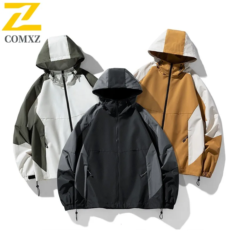 

COMXZ 2025 Мужская повседневная куртка, осенняя куртка в японском стиле, свободная посадка, спортивное пальто на открытом воздухе, модная модная верхняя одежда, уличный стиль
