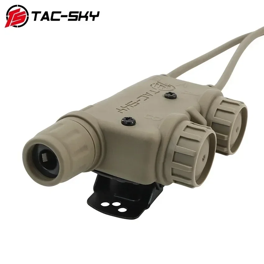 TAC-SKY 6-Pin PTT for Peltor ComTAC/SORDN Military Airsoft HEADSET Tactical Adapter Dual Comm V2 PTT  for AN/PRC148/152/163