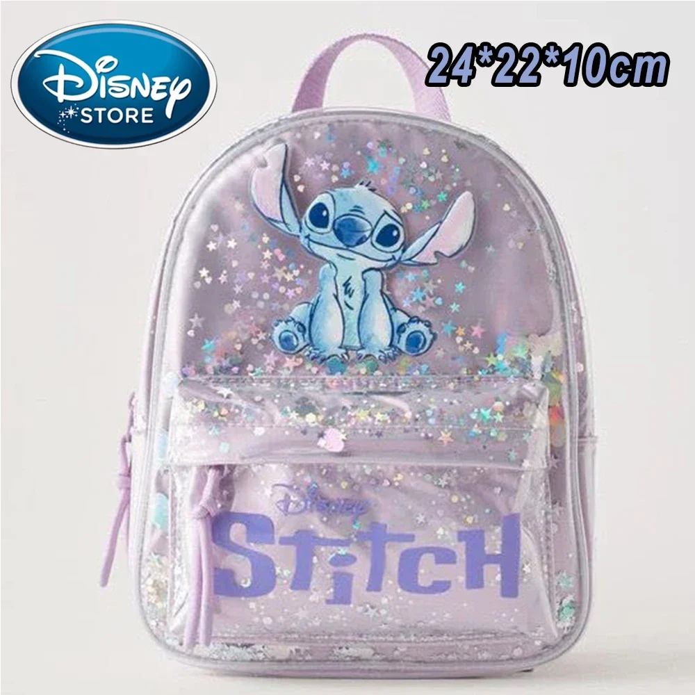 New Disney Plush Backpack Ins Japanese Blue Stitch Funny Cartoon Large-Capacity Student Backpack Kindergarten Bag Child Gift