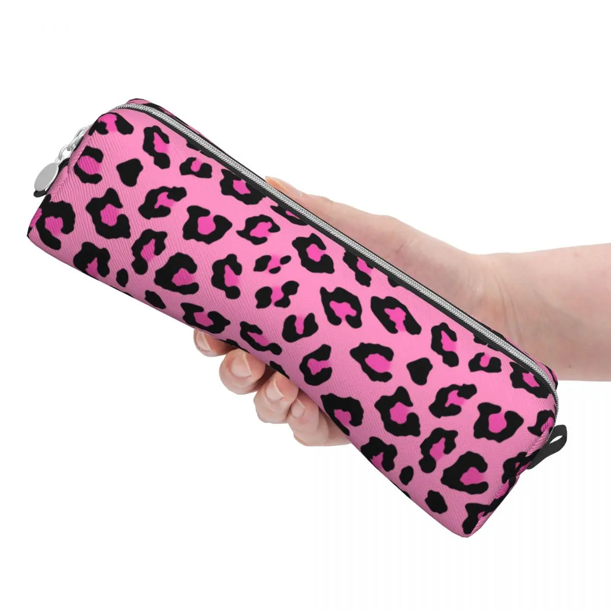 Imagem -03 - Estojos de Lápis Animal Leopardo Rosa Fun Pen Box Bolsa para Estudante Grande Capacidade Lápis Cosméticos de Escritório