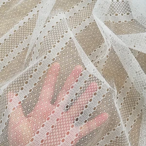 Jacquard Fabric thêu cho váy cưới, lưới may, váy bóng Pháp, 14 kiểu, màu trắng 12 Brodery màn hình bán hàng chính - №11