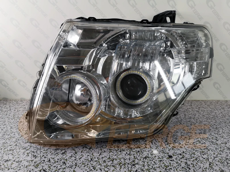 For Mitsubishi PAJERO IV Shogun MONTERO Ultra Bright A/W Switchback DRL Turn Signal SMD LED Angel Eyes Kit Halo Rings