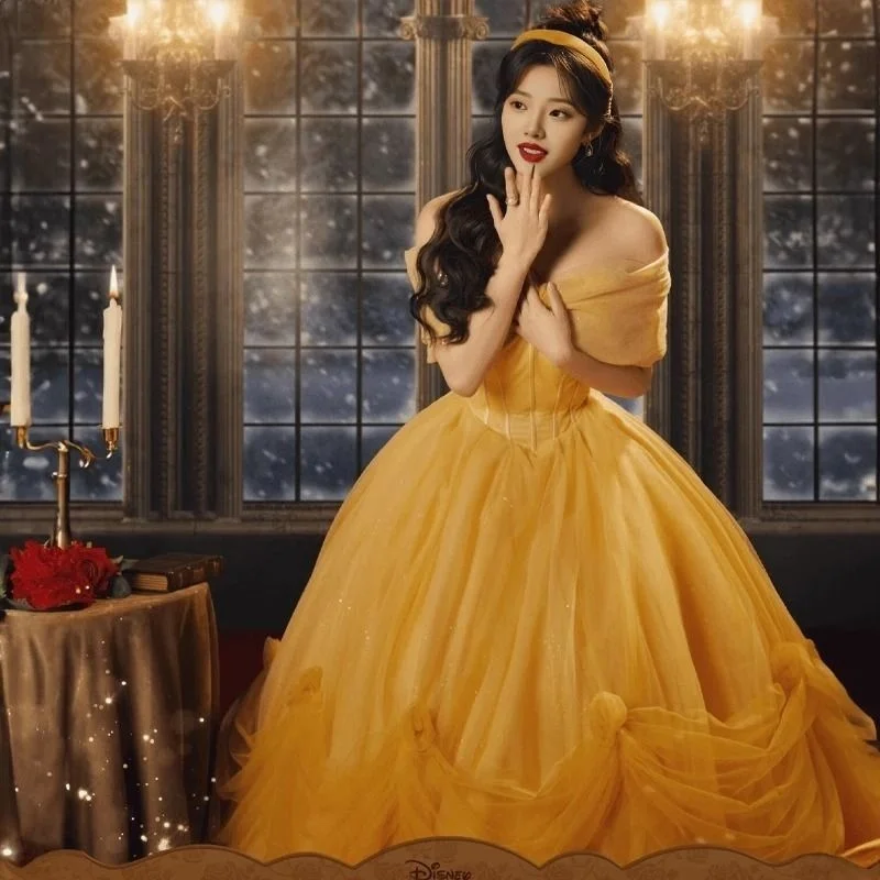 2025 haut de gamme luxe Belle fée T forêt système longue robe de soirée jaune Princ Sle mariage Dr femmes nouveau