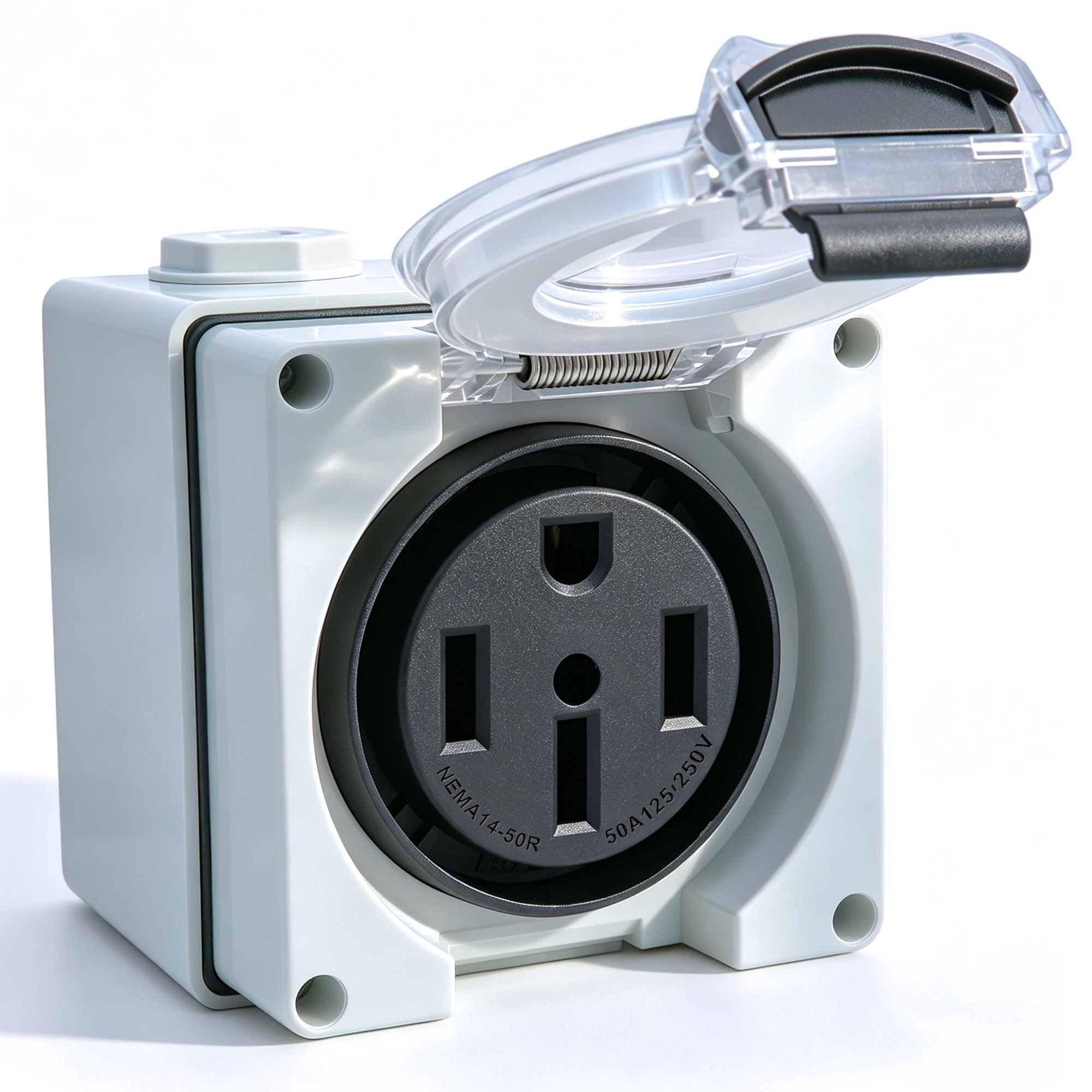 

50 Amp RV Outlet Box NEMA 14-50R Outdoor Receptacle with Lockable Cover 125/250V ETL Listed Power Box for EV Charging Camper