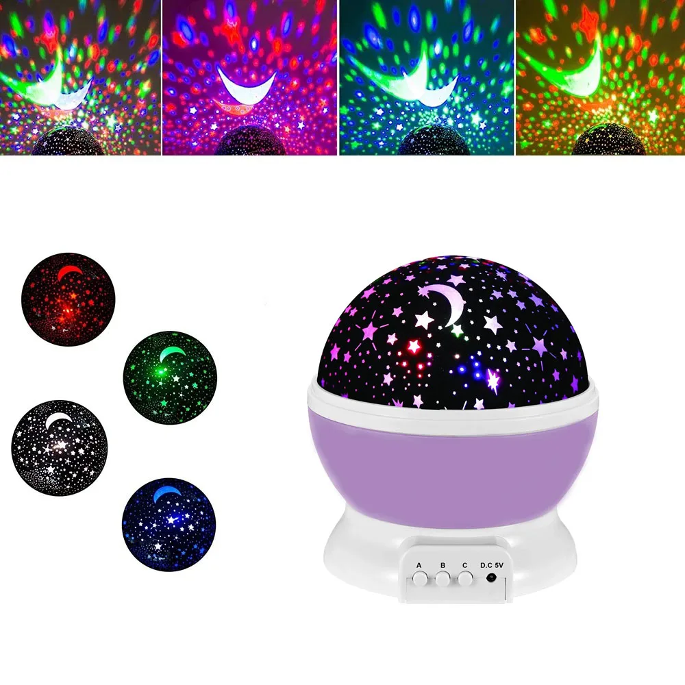 Starry Sky Moon Projector Night Light Projector Baby Lamp Night Lamp Decor Rotating Starry Moon Projector Romantic Night Light