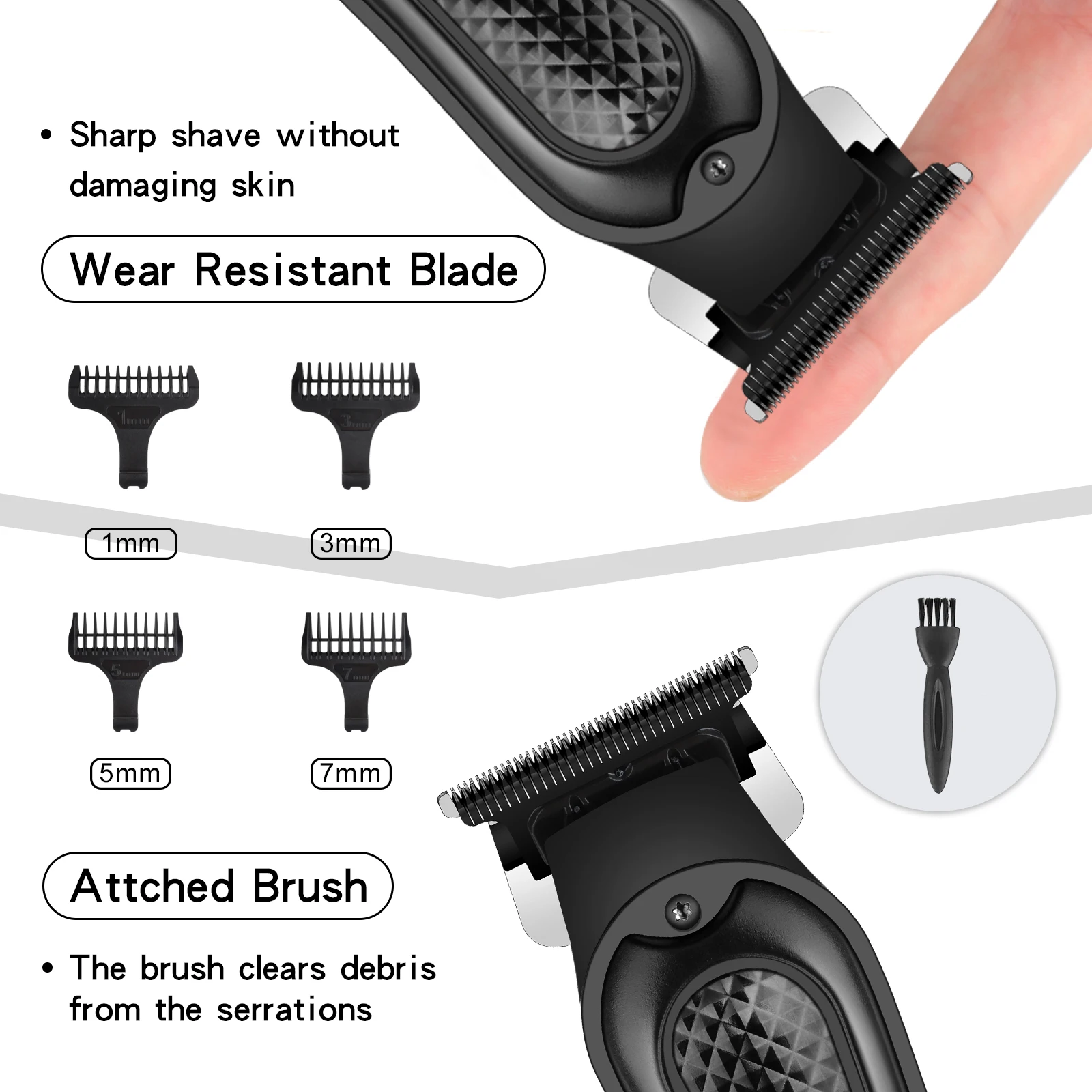 ชาร์จตัดผม Professional Hair Clippers ไฟฟ้า Beard Clipper เครื่องโกนหนวดชายแบบชาร์จไฟได้ผม Trimmer