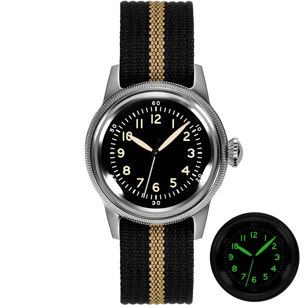 RDUNAE RA07 Retro Quarzuhr 2035 Uhrwerk K1 Mineralglas Edelstahl 36 MM Tauchen Nachtlicht