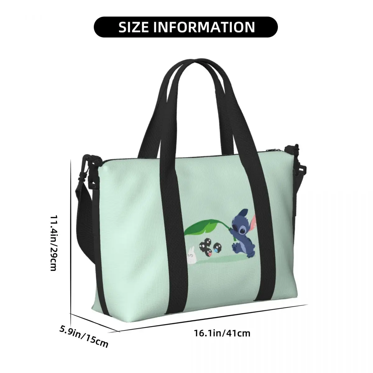 Tas Tote Pantai Anime Teman dan Jahitan Lucu Kustom Tas Belanja Travel Film Petualangan Membawa Gym Ekstra Besar Wanita