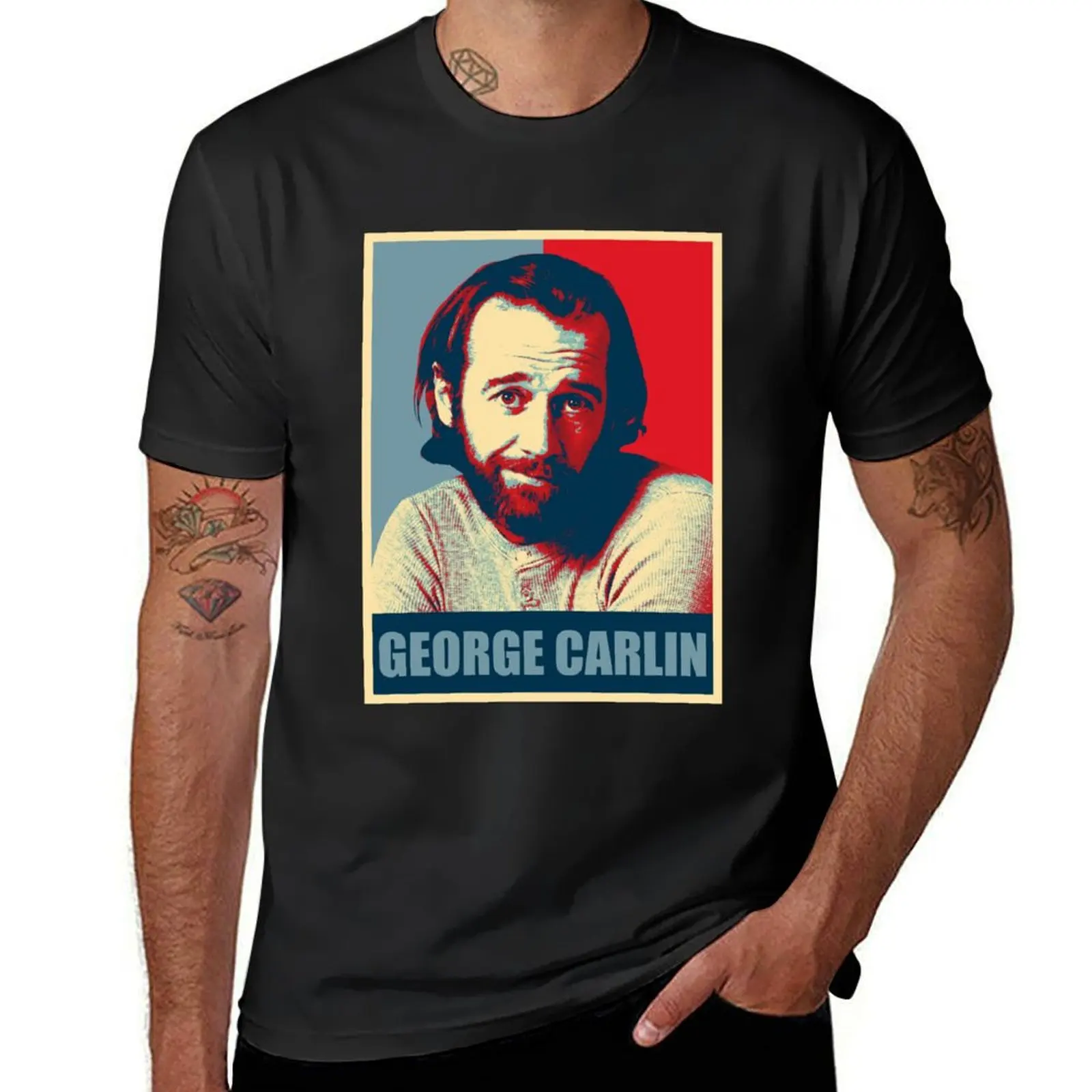 

Retro George Carlin Pop Art Portrait 1 T-Shirt summer top plus sizes oversized t shirts for men