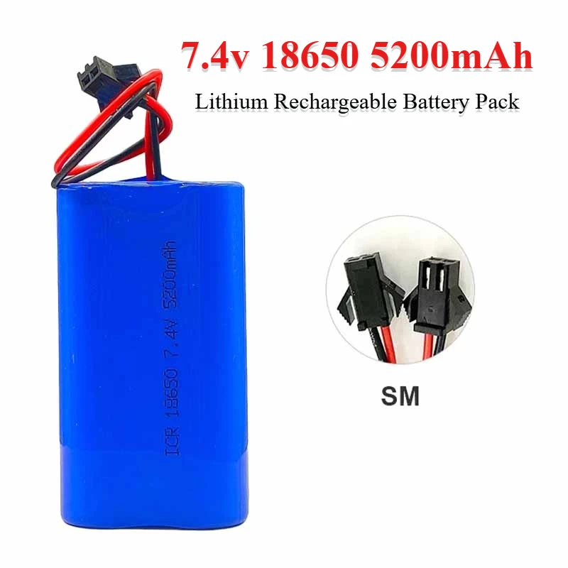 

7.4v 18650 5200mAh Lithium Rechargeable Battery Pack for Megaphone Speaker Batteries with Protection Board + SM Plug