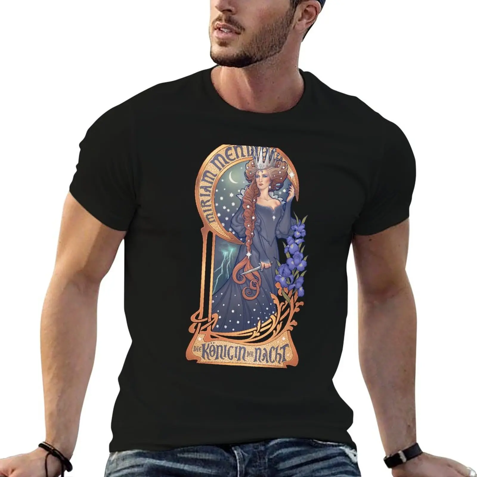 QUEEN OF NIGHT - The Magic Flute Art Nouveau T-Shirt Soft Basic Cotton Short Sleeve Tee