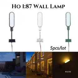 5pcs Ho 1:87 Diy Model Making Miniature Luminous Wall Lamp Railway Train Lights 3V Led 28Mm Model Railroads Building Layout
