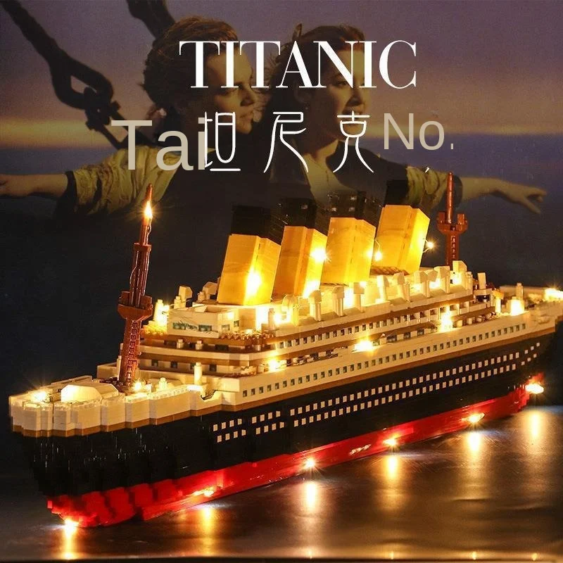 The model of Titanic cruise ship is difficult to assemble and puzzle.