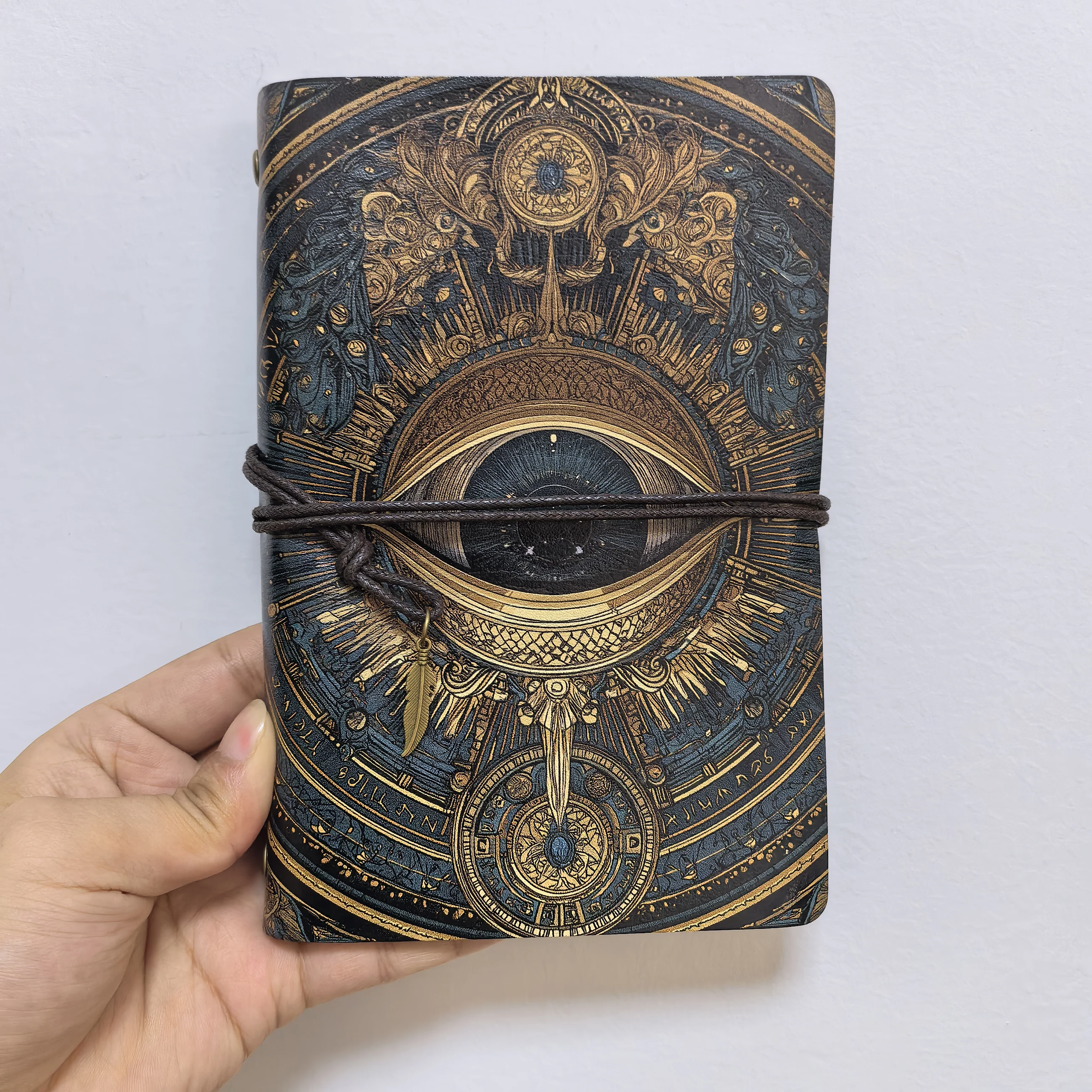 Vintage Allsehendes Auge Leder-Notizbuch, Nachfüllbares Retro-Reisejournal, Gotisches Hexerei-Okkult-Notizbuch, Tarot-Liebhaber Bestseller – Detail 3