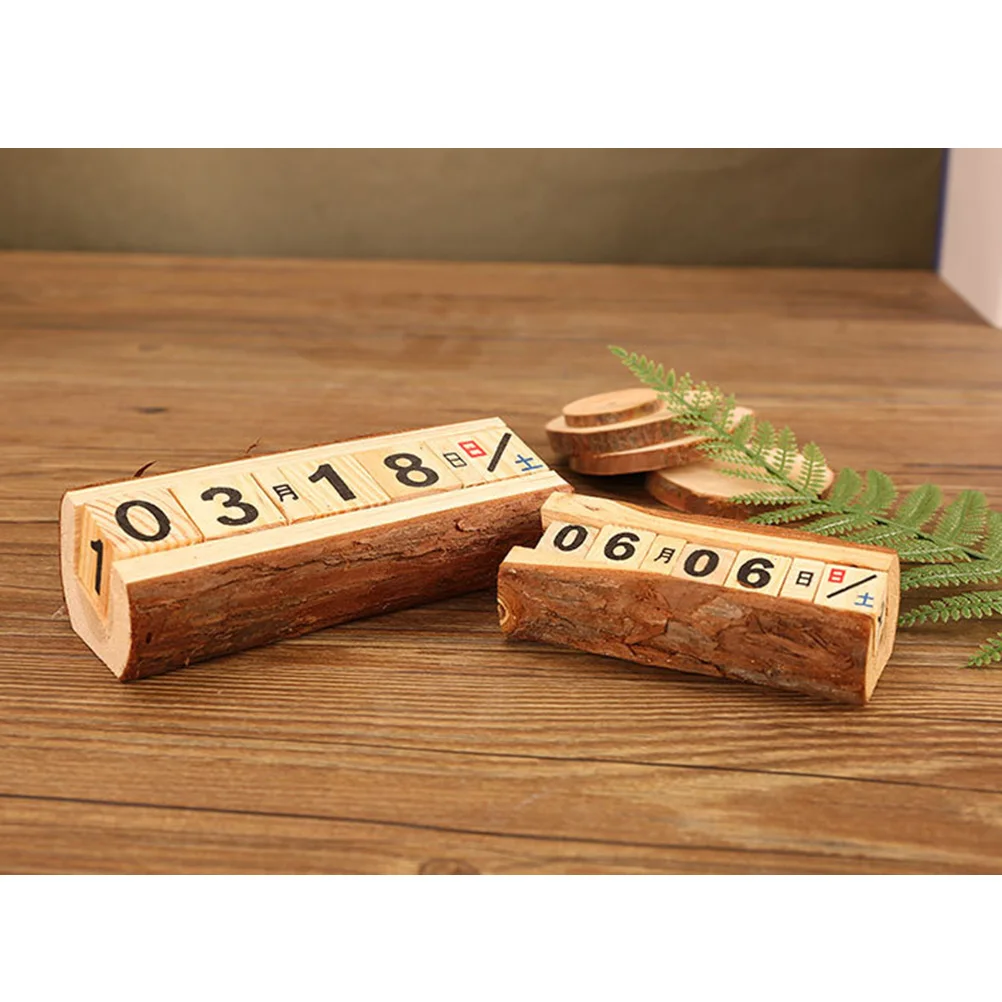 

Desktop Calendar 2024 Creative Wooden Date Display Manual nament Practical DIY Table Decoration Gifts
