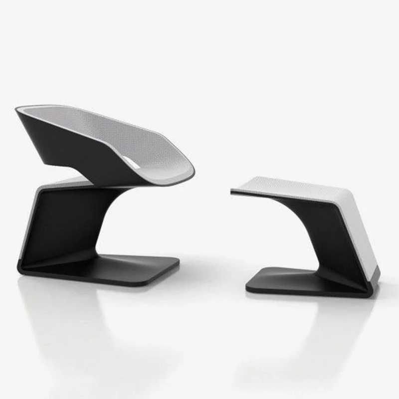 

Nordic art design Ora Gami Chair FRP special-shaped seat hollow backrest single chair black and white