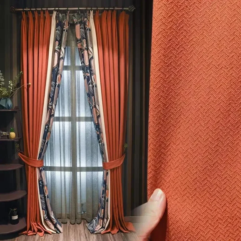 

Новые американские растения с принтом, красные, бежевые, утолщенные плотные шторы для французского окна, балкона, шторы на заказ для гостиной, спальни